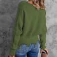 thumbnail image 5 of AOOCHASLIY Sweaters Fall Clothes Womens Casual Fashion Solid Color Sleeve V-Neck Ruched Pullover Blouse Tops, 5 of 5
