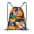 thumbnail image 1 of Gaeub Abstract Musical Faces Drawstring Backpack Bag Sport Gym Sackpack Heavy Duty String Backpack for Men Women-Medium, 1 of 6