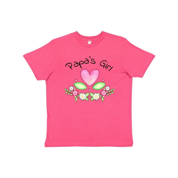 Inktastic Papa's Girl Heart Flowers Youth T-Shirt