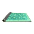 thumbnail image 2 of Ahgly Company Indoor Square Oriental Turquoise Blue Traditional Area Rugs, 6' Square, 2 of 4