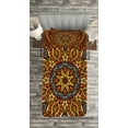 thumbnail image 3 of Ambesonne Ethnic Quilted Bedspread Set 2 Pcs, Warm Colored Design Boho, Twin Size, Marigold Yellow, 3 of 3