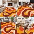 thumbnail image 5 of Area Rug for Living Room, Orange Brown Non-Slip Indoor Large Carpet for Bedroom/Dining Room, Modern Farmhouse Abstract Patterned Art Washable Low-Profile Rectangle Floor Runner Rugs - 5 x 8 Ft, 5 of 7
