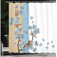 thumbnail image 3 of Ambesonne Japanese Shower Curtain, Romantic Sakura Blooms Art, 69"Wx70"L, Dark Sand, 3 of 4