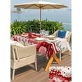 thumbnail image 4 of Outdoor Tablecloth with Umbrella Hole and Zipper, Red Pink Valentine's Day Rectangle Table Cloth 60x84 Inch Waterproof Tablecloth, Love Heart Eucalyptus Leaves Rustic Picnic Table Cover for Patio, 4 of 7