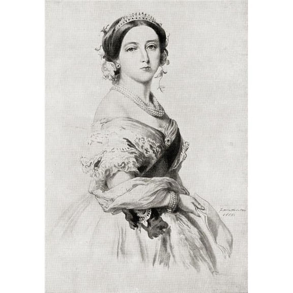 Queen Victoria 1819-1901 In 1855 From A Portrait By F Winterhalter From The Book VRI Her Life And Empire By The 12 x 18