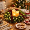 thumbnail image 6 of Yastouay 24" Cedar Wreath for Front Door with Lights, Artificial Christmas Wreath for Wall Porch Home Xmas Decor, 6 of 10
