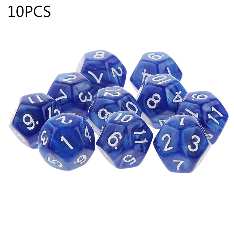 10pcs 12 Sided Dice D12 Polyhedral Dice for Dungeons and Dragons Table Games 
