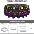 thumbnail image 5 of Nappe Ronde de Carnaval de Mardi Gras 60 Pouces Lavable Réutilisable Décoration Housse de Table pour Cuisine Fête, 5 of 5