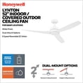 thumbnail image 5 of Honeywell Lynton 52" Dual Mount Indoor Ceiling Fan with Remote Control, White, 5 of 12