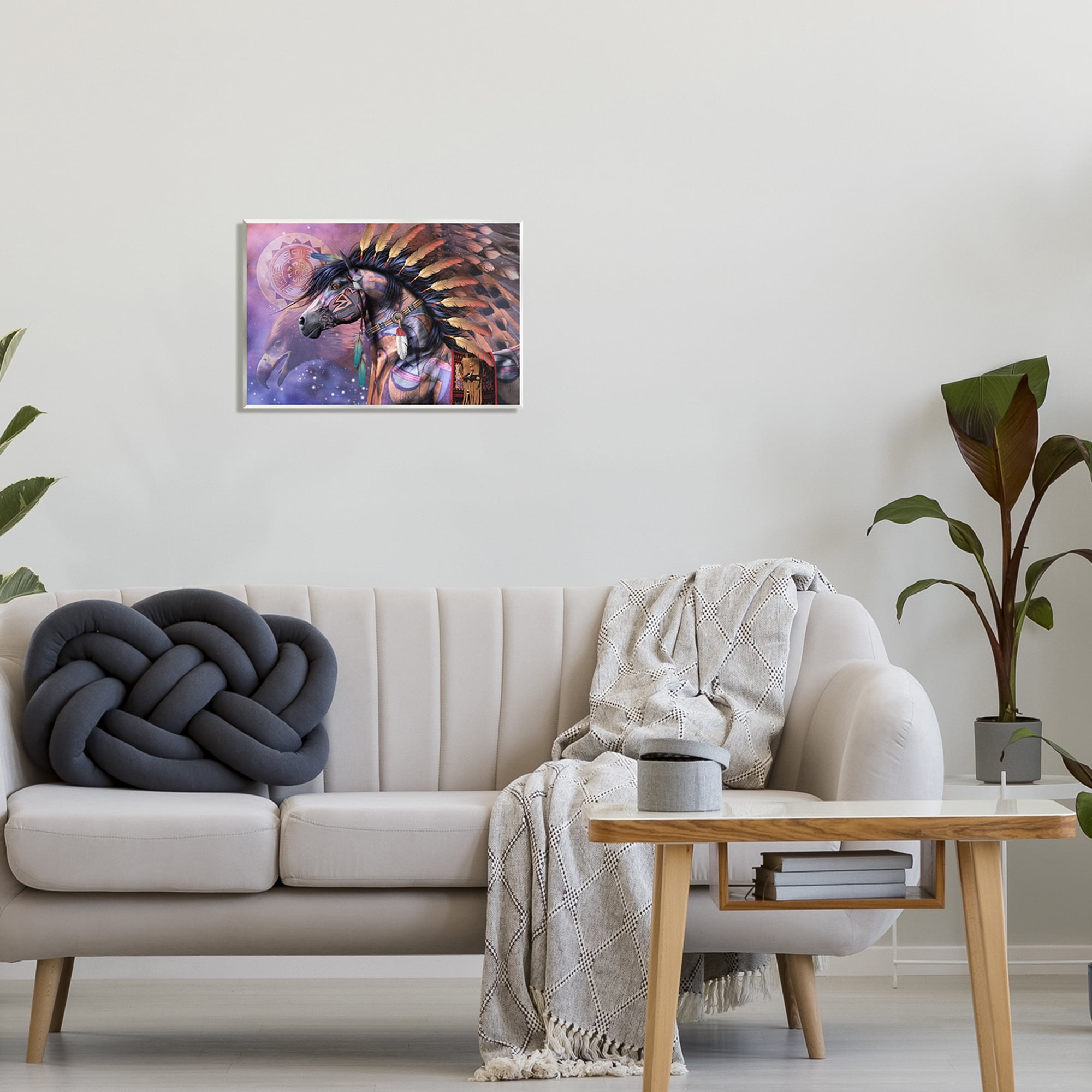 Stupell Industries Shaman Native Horse Animals & Insects Painting Unframed Art Print Wall Art, 19 x 13