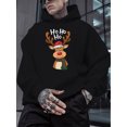 thumbnail image 5 of Men'S 2025 Christmas Reindeer Hoodie with Ho Ho Ho & Rudolph Graphic - Casual Long Sleeve Sweatshirt, Soft Knit Fabric, Regular Fit, Festive Red & Green Reindeer Print, Cozy Winter Pullover for Holid, 5 of 5