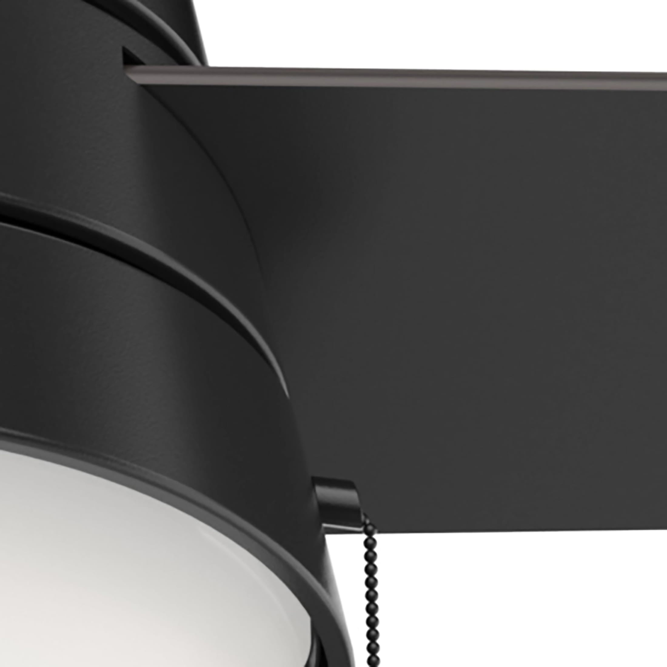 Hunter 52 inch Outdoor or Indoor Ceiling Fan with LED Light and Pull Chain - Black Modern Ceiling Fan, Standard Mount, 3 Blades, For Patio, Porch, Garage, or Living Room - Aker 50386, Matte Black