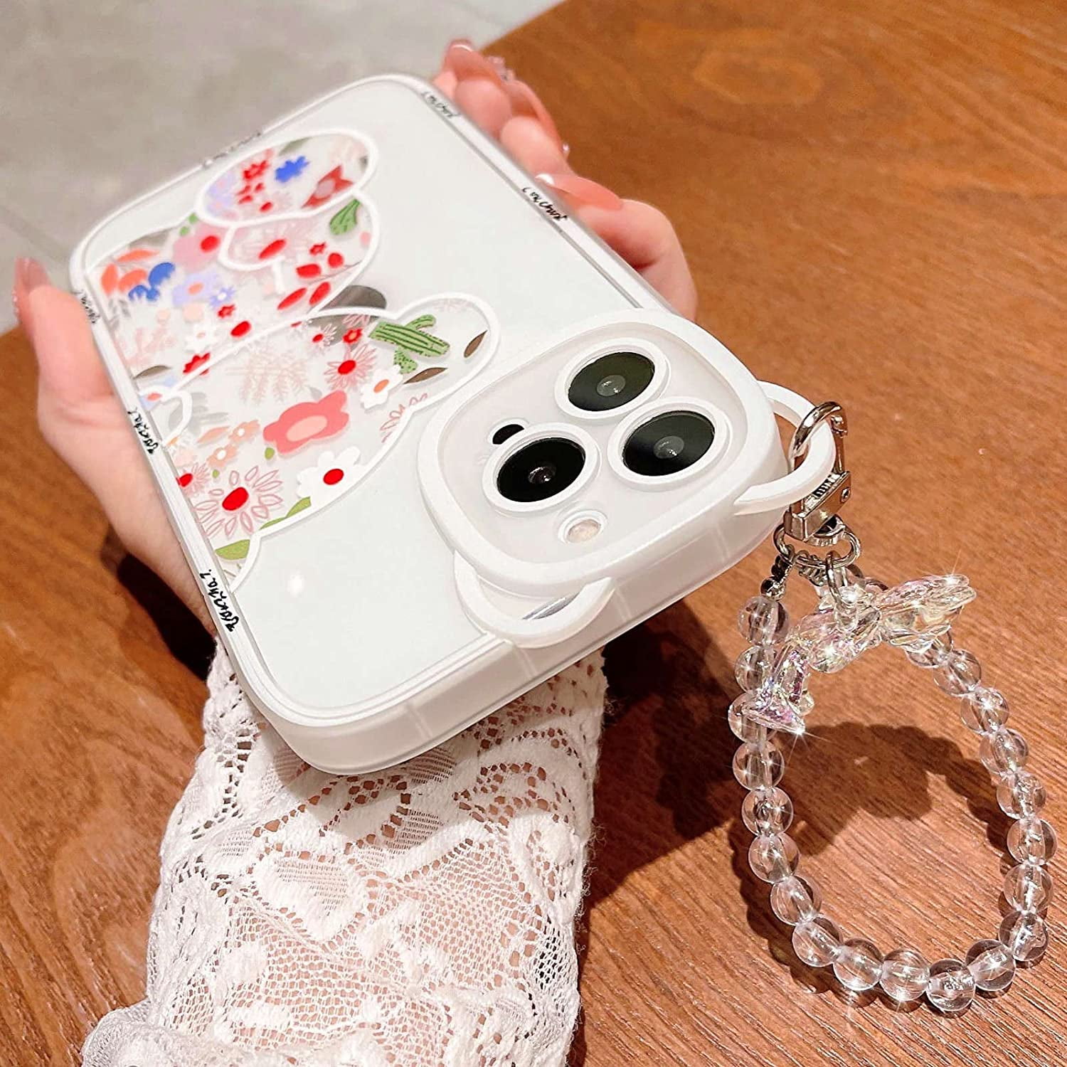 Compatible for iPhone 13 Pro Max Cute Clear Case, Cute Flowers