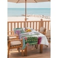 thumbnail image 2 of Outdoor Tablecloth with Umbrella Hole for Patio/Picnic/Party/Camping, Cactus Tropical Watercolor Waterproof Table Cloth Rectangle Table Cover Washable, Grey Wooden Summer (60"x 102"), 2 of 8