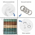thumbnail image 3 of Teal Turquoise Wooden Shower Curtain Set - Standard 72" x 72" Washable Bathtub Curtain with 12 Hooks, Rustic Retro Farmhouse Western Country Waterproof Fabric Shower Curtains for Bathroom Décor, 3 of 6