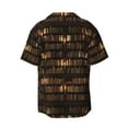 thumbnail image 2 of Balery Bookshelves Men's Casual Button Down Shirt Short Sleeve Textured Summer Cuban Beach Shirts-3X-Large, 2 of 7