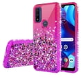 thumbnail image 2 of Liquid Quicksand Glitter Phone Case for Moto G Play 2023/G Pure / Moto G Power 2022 Case for Girls Women Clear Phone Case Cover - Hot Pink/Purple, 2 of 5