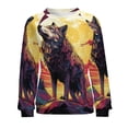 thumbnail image 7 of Sweatshirt For Womens Crewneck Colorful Lone Wolf Hoodies Teen Girls Cute, 7 of 7