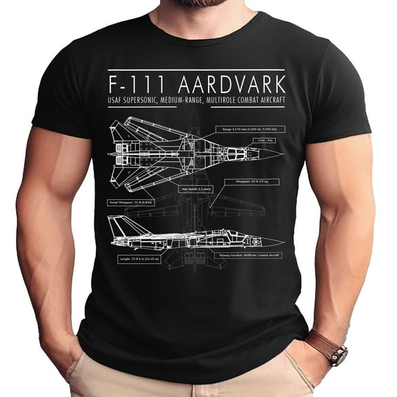 F-111 Aardvark Schematic Adult T-Shirt-XL