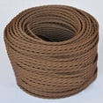 thumbnail image 2 of Cable de lámpara de estilo vintage de 5 m para bricolaje, cable de tela trenzada vintage, cable de alambre eléctrico trenzado (café), 2 of 4