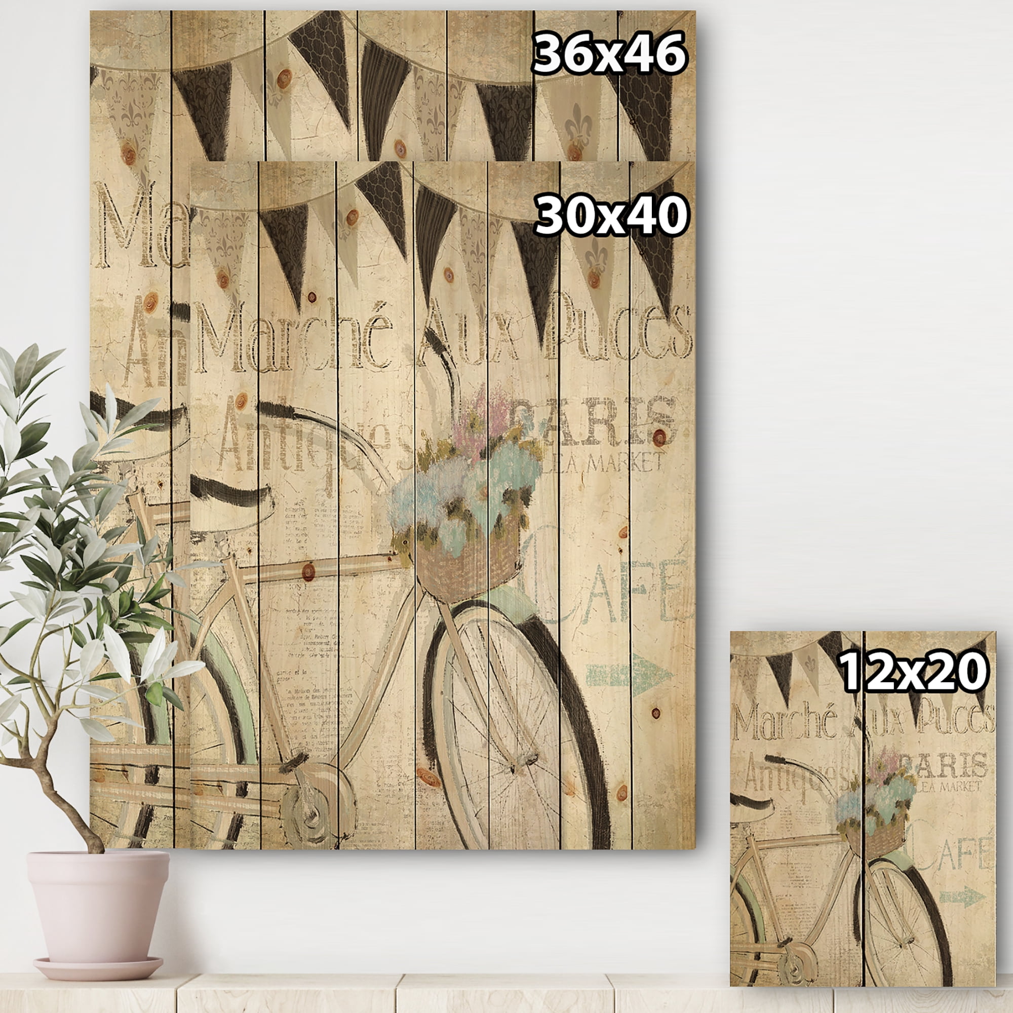 Designart Bicycle Art Print, 36x46