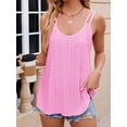 thumbnail image 5 of PULLIMORE Women's Tank Tops Eyelet Embroidery Sleeveless Camisole Scoop Neck Loose Casual Summer Clothes Flowy Shirts (L,Pink), 5 of 10