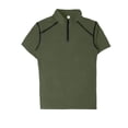 thumbnail image 4 of WTOBBY Men's Golf Short Sleeve T-Shirt Lightweight and Breathable, Quarter-Zip Lapel Collar, Stylish Casual Shirt for Golf, Outdoor, and Everyday Active Wear,Army Green L, 4 of 5