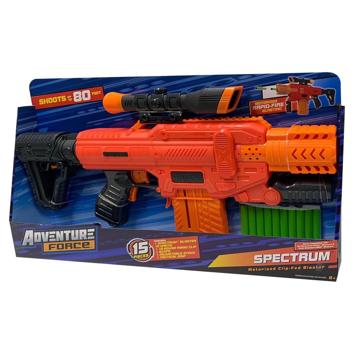 Adventure Force Spectrum Motorized Clip-fed Blaster, Motorized Clip-fed Dart Blaster!