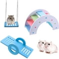 thumbnail image 1 of ZHAOCHENG Juguete para hámster de 3 piezas, puente arcoíris, balancín, balancín, accesorios para jaula de hámster, juguete de actividades para animales pequeños para deshacerse del aburrimiento, 1 of 5