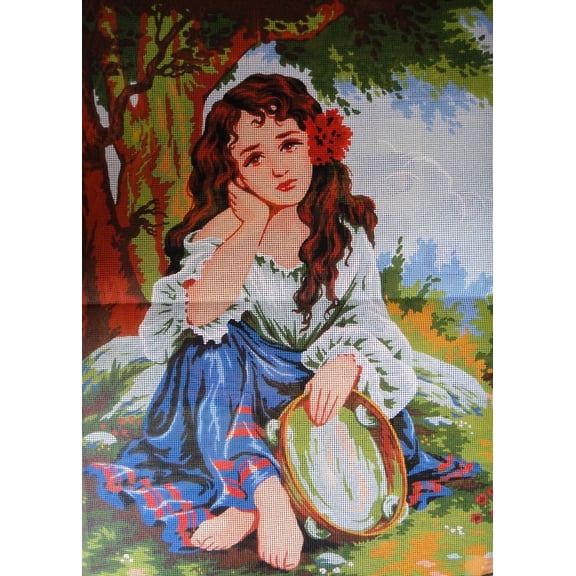 "Gypsy"  Printed Canvas for  Needlepoint Tapestry Gobelin  Embroidery Gobelin-L  C2010