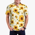 thumbnail image 1 of Fotbe European-style Pattern Sunflower A Camiseta Polo de Golf para Hombre con Estampado – Camisa Deportiva Transpirable con Cuello Abotonado-4X-Large, 1 of 6