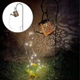 thumbnail image 3 of Luz de de jardín de hierro, luz de linterna de hervidor colgante, lámpara de linterna con energía solar, luces LED de cascada para de , Gancho en apariencia de Gancho en shamjiam Luz de regadera, 3 of 8