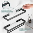 thumbnail image 3 of Tofaney Repisas Flotantes para Ba&ntilde;o de Vidrio Templado Negro Mate, 1 Estante, Estilo Minimalista, Resistente al &Oacute;xido y Duradera, 3 of 6