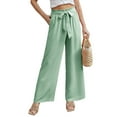 Anygrew Women Casual Wide Leg Pants High Waisted Business Work Casual Pants Loose Flowy Beach