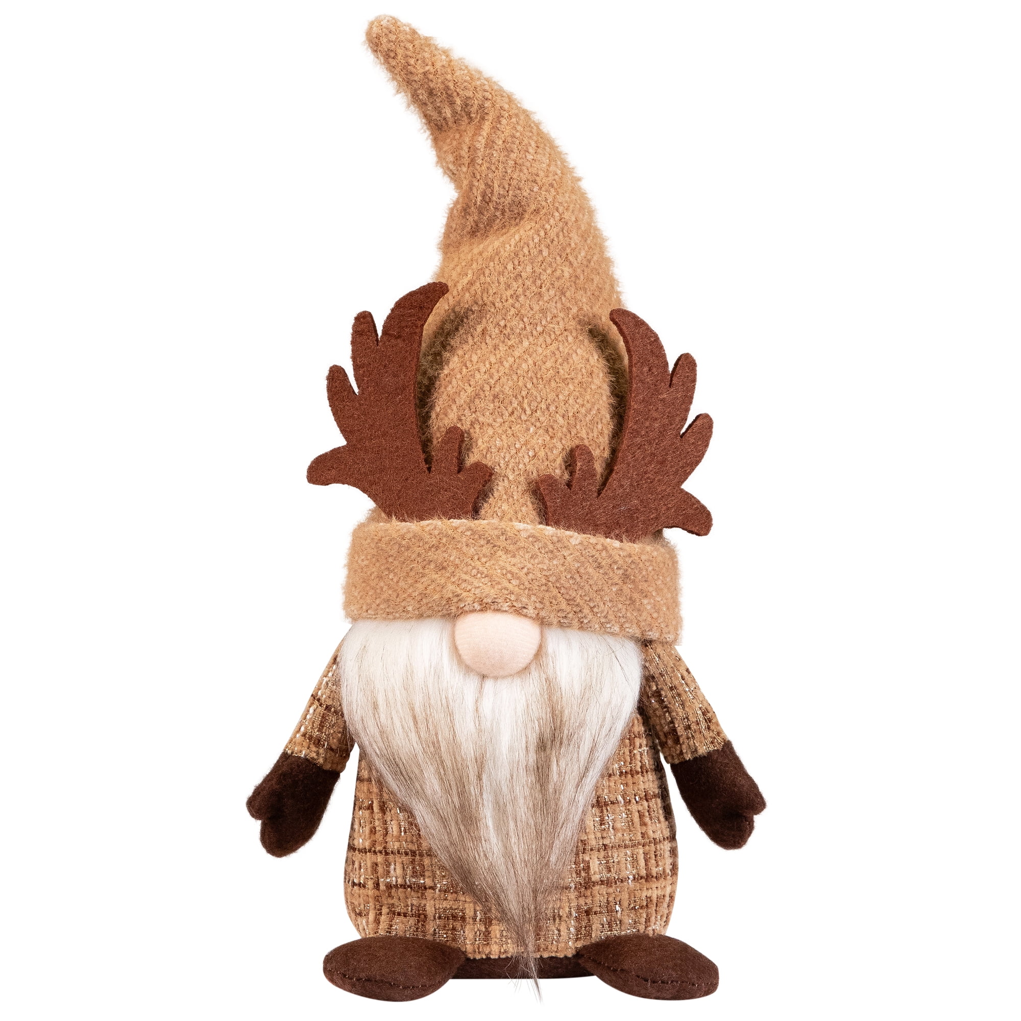 Northlight Plush Gnome with Moose Hat Fall Harvest Decoration  - 11.75"