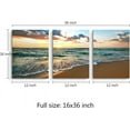 thumbnail image 3 of 3 Pieces Beach Canvas Wall Art, Ocean Landscape Canvas Print Artwork Framed Set for Living Room, Bathroom (12x16 Inch x3pcs)…, 3 of 6