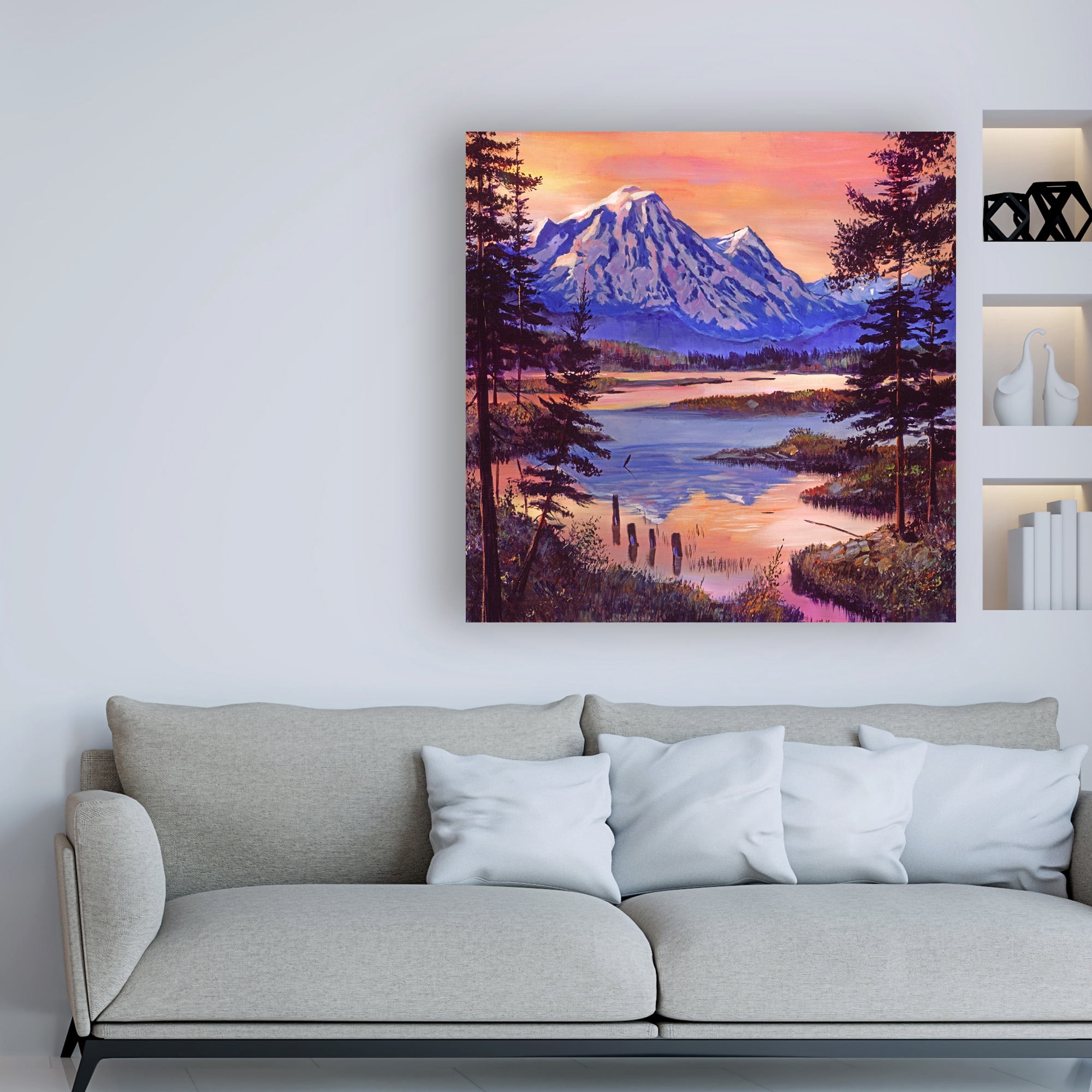 Trademark Fine Art 'Mountain Lakeshore At First Light' Canvas Art by David Lloyd Glover