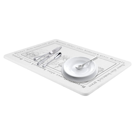 Unique Bargains Elegant Quick Dry Dish Drying Mats for Dishes Lotus