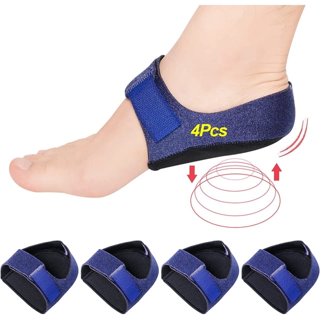 Protectores de talón (4 piezas), taloneras, taloneras para fascitis plantar, taloneras perfectas para aliviar el dolor de talón, tendinitis de Aquiles, espolón óseo, para hombres y mujeres (azul, tamaño grande) Sincero Electrónica