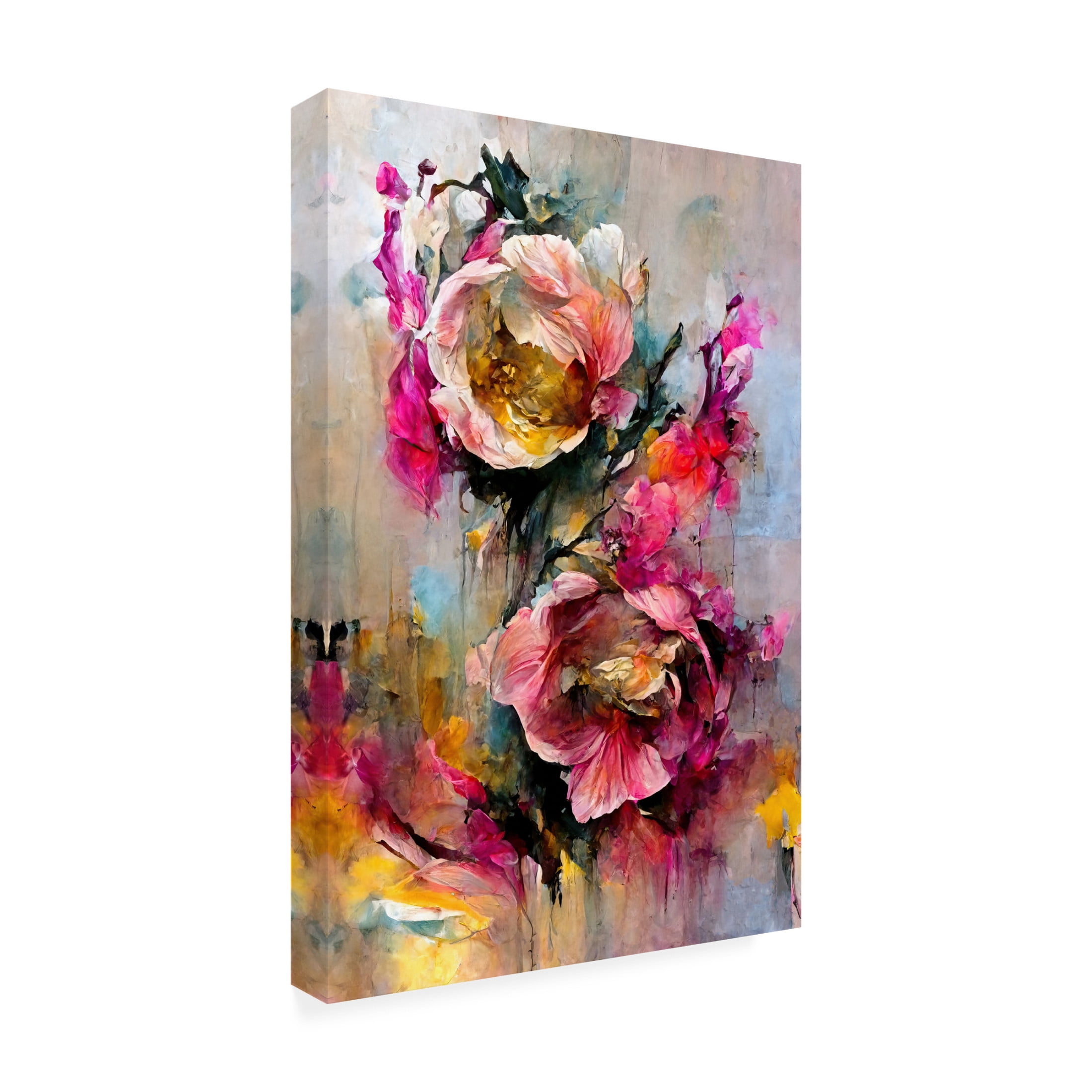 Canvas Wall Art - Treechild 'Wild Roses' Wall Art for Living Room, Bedroom, or Office D?cor by Trademark Fine Art - 22 x 32 Inches