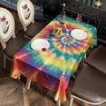 thumbnail image 2 of Colorful Tie Dye Spiral Pattern Rectangle Tablecloth 60"x102",Waterproof Polyester Rectangle Table Cloth, Wipeable Spillproof Polyester Tablecloth for Dining, Camping, Indoor and Outdoor, 2 of 5