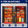 thumbnail image 6 of AUHUP 72" Metal Cabinet with 4 Adjustable Shelves, Garage Storage Cabinets with Locking Doors,Tool Storage Cabinet for Home Office,Warehouse,Workshop(Red Black), 6 of 9