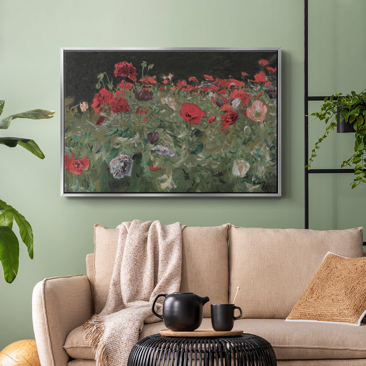 Vintage Botanical Print-XCV By Wexford Home Framed in Silver Wood Gallery Wrapped Canvas 27 in. x 41 in.