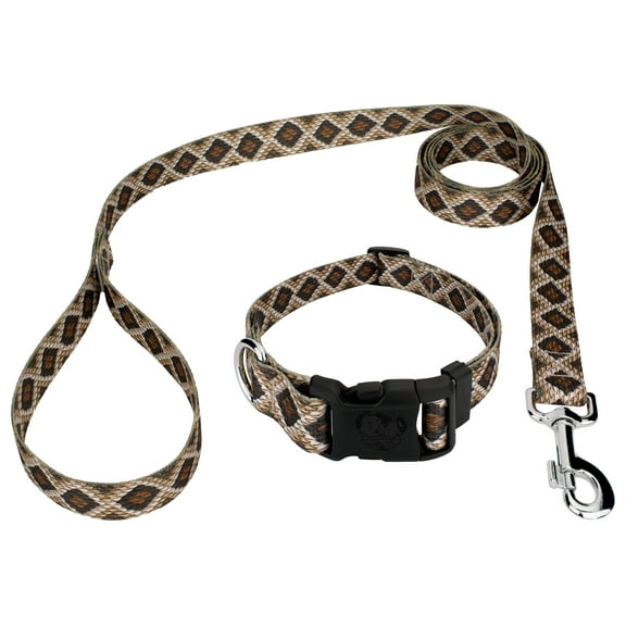 Country Brook Petz® 3/4 inch Rattlesnake Deluxe Dog Collar and Leash, Medium
