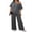 Dark Gray, variant on Lounge Sets for Women Off Shoulder Short Sleeve Tops and Long Pants 2 Piece Set Summer Soft Matching Outfit