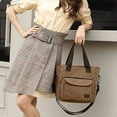 thumbnail image 5 of Women's Canvas Tote Purse Shoulder Crossbody Bag Small Handbag Multi-pocket Top Handle Work Bags, 5 of 16