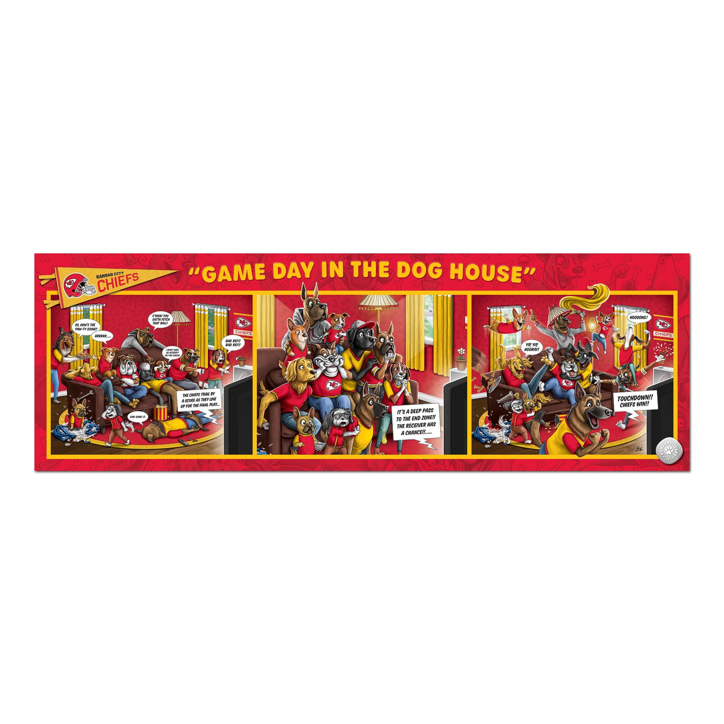 YouTheFan NFL Kansas City Chiefs Purebred Fans Gameday in the Dog House 1000PC Puzzle