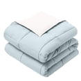 thumbnail image 1 of Wholesale Beddings Throw Blanket, Reversible Soft Medium Warmth (50-Inch Wide x 75-Inch Long) Down Alternative Comforter, Blue-White, 1 of 4