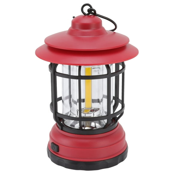 Camping Lantern, Portable LED Camping Lantern COB Wick Light Source Hangable Hook Design ABS Material For Tent For Outdoor Red