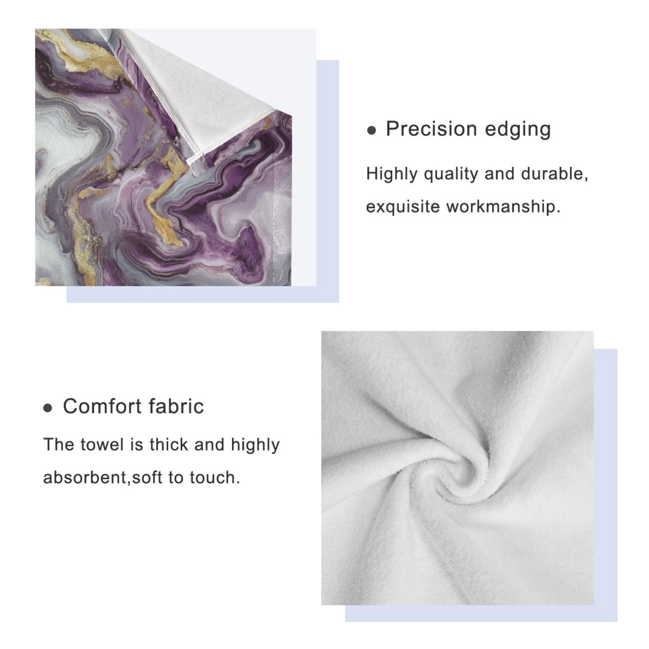 Three-Piece Towel Set Face Towel Towel Set Hand Towel Bath Towel Cotton Bath Towels Bath Towel Sets Hand Bath Towels Purple Marble